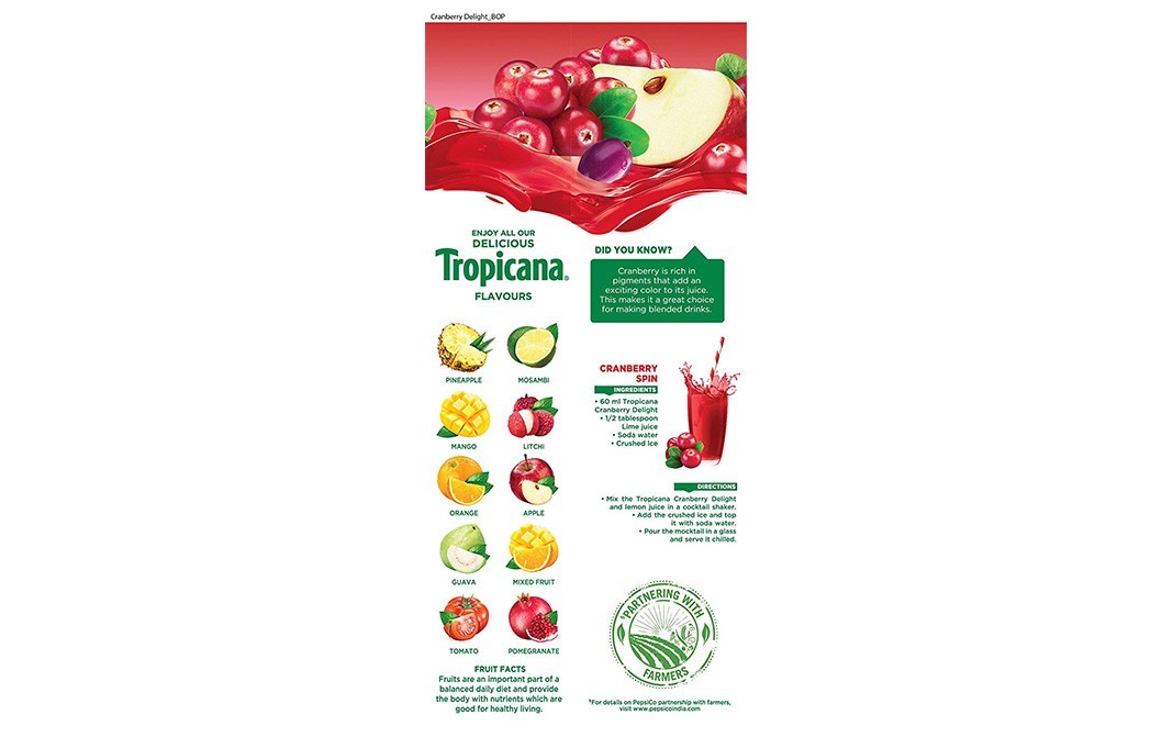Tropicana Cranberry Delight    Tetra Pack  1000 millilitre